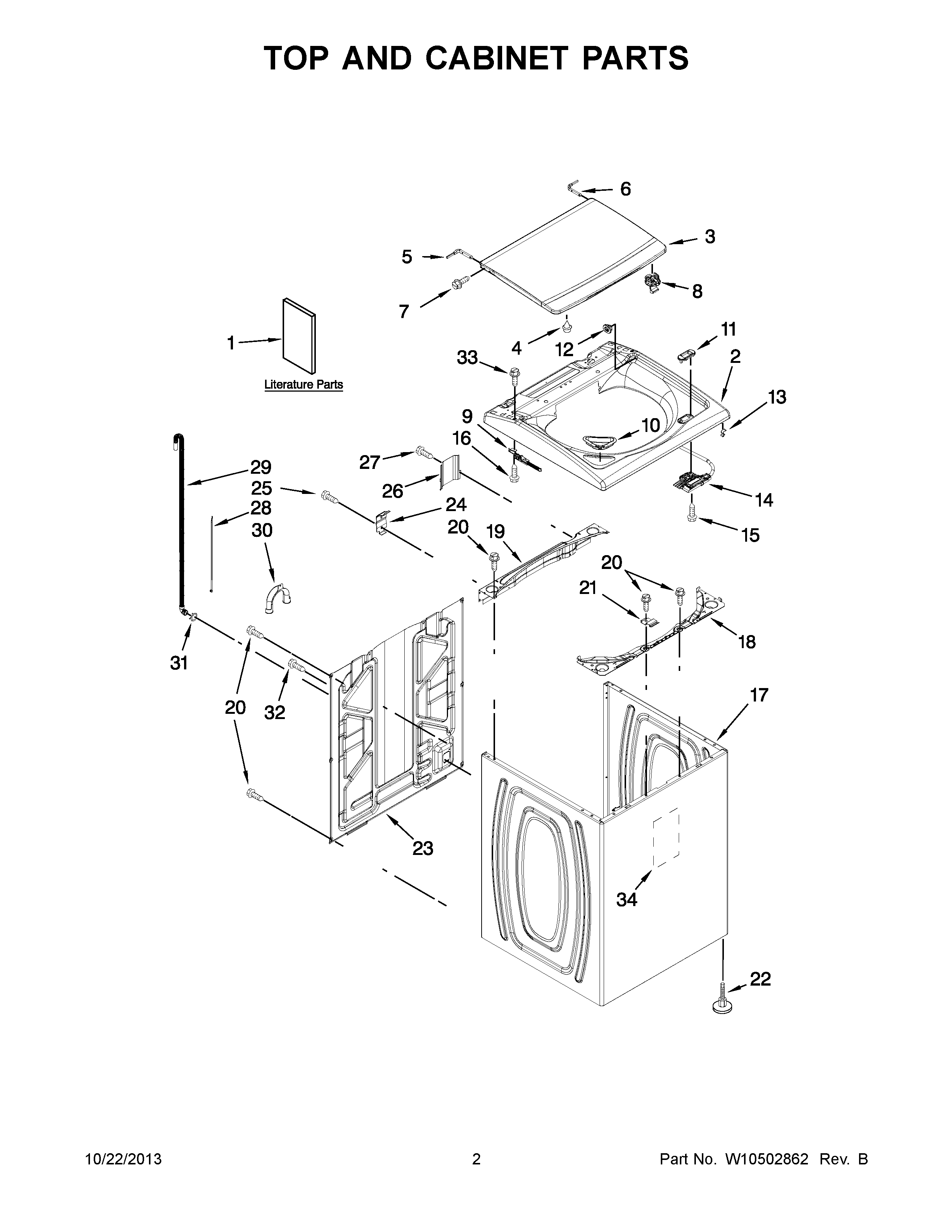 Top and cabinet parts