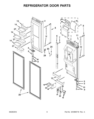 Refrigerator door parts