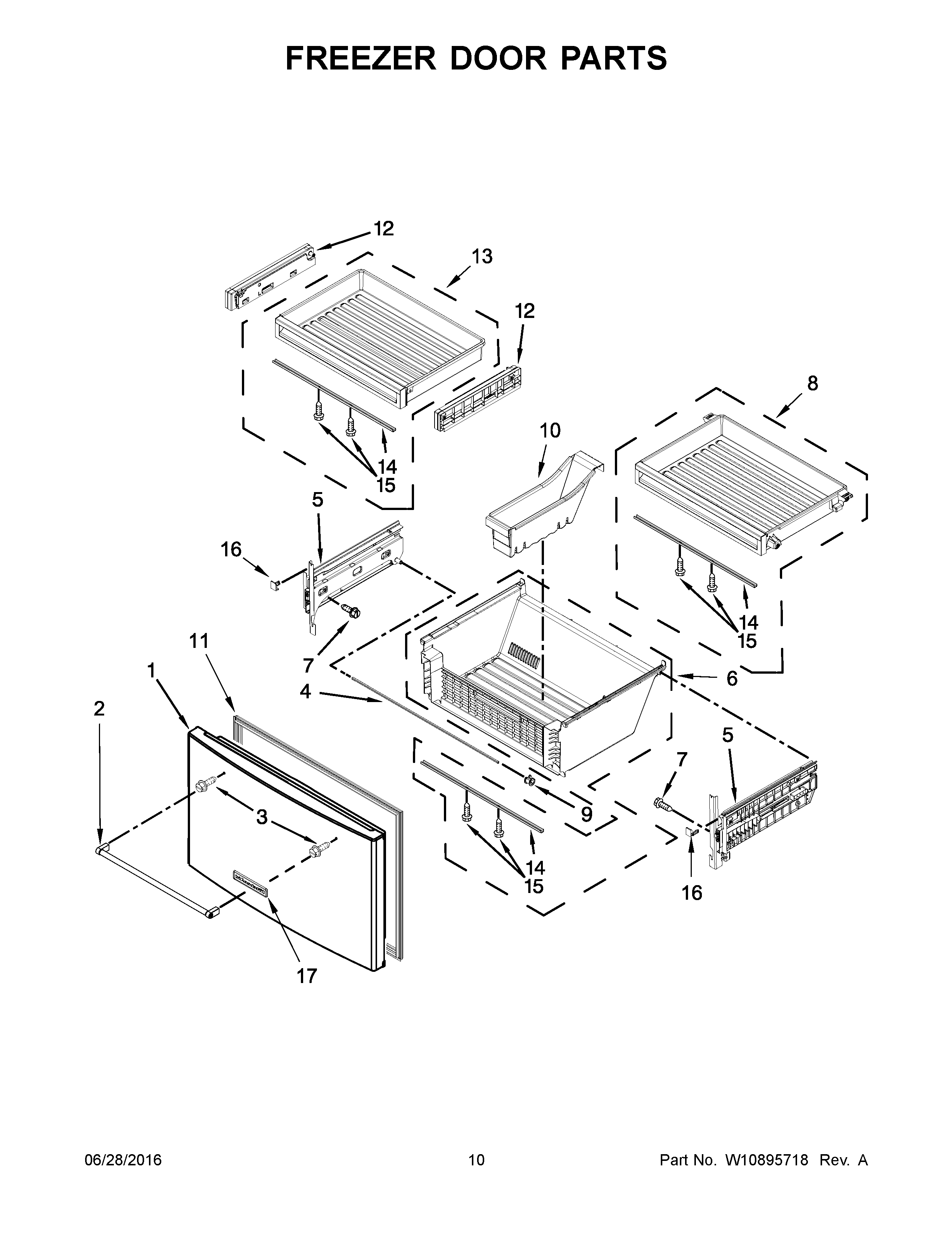 Freezer door parts