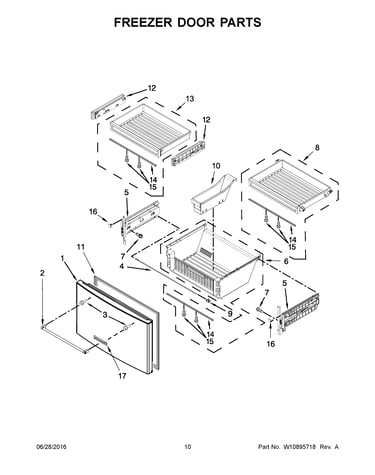 Freezer door parts