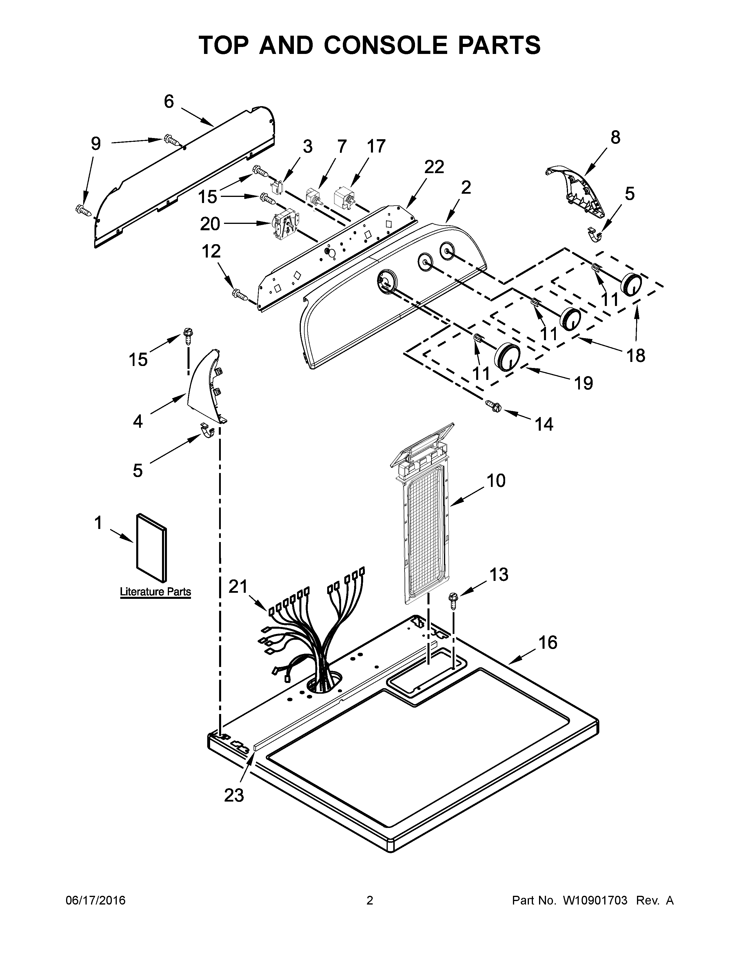Top and console parts