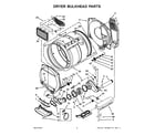 Whirlpool 7MWET3300EQ1 dryer bulkhead parts diagram