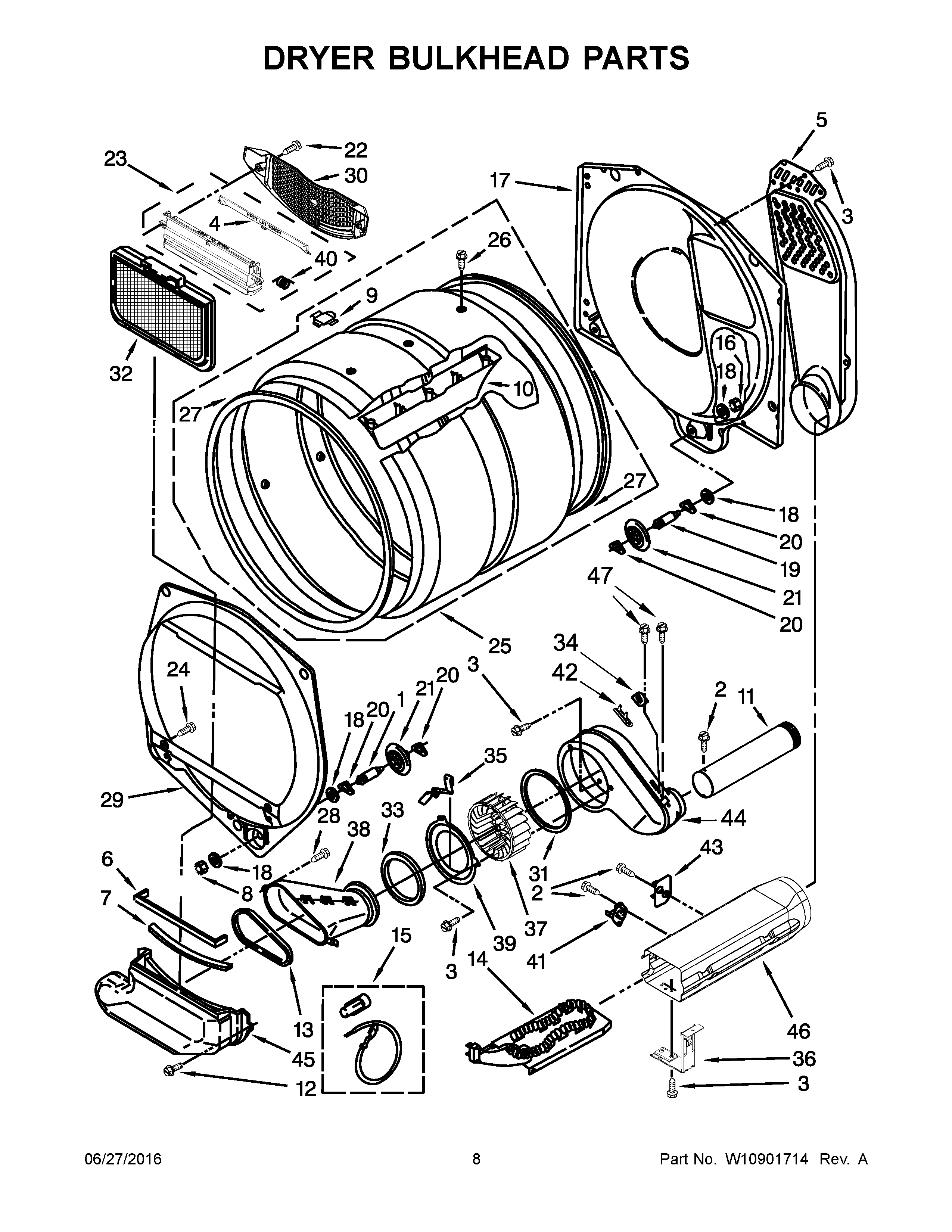 Dryer bulkhead parts