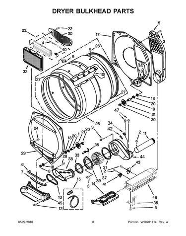 Dryer bulkhead parts