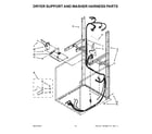 Whirlpool 7MWET3300EQ1 dryer support and washer harness parts diagram