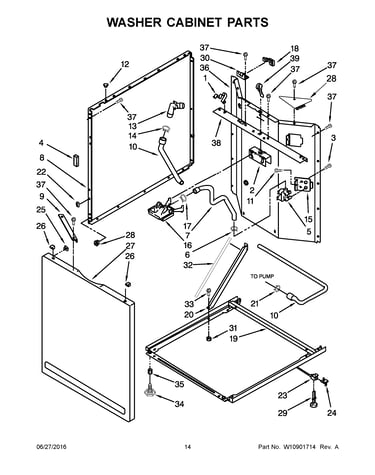 Washer cabinet parts
