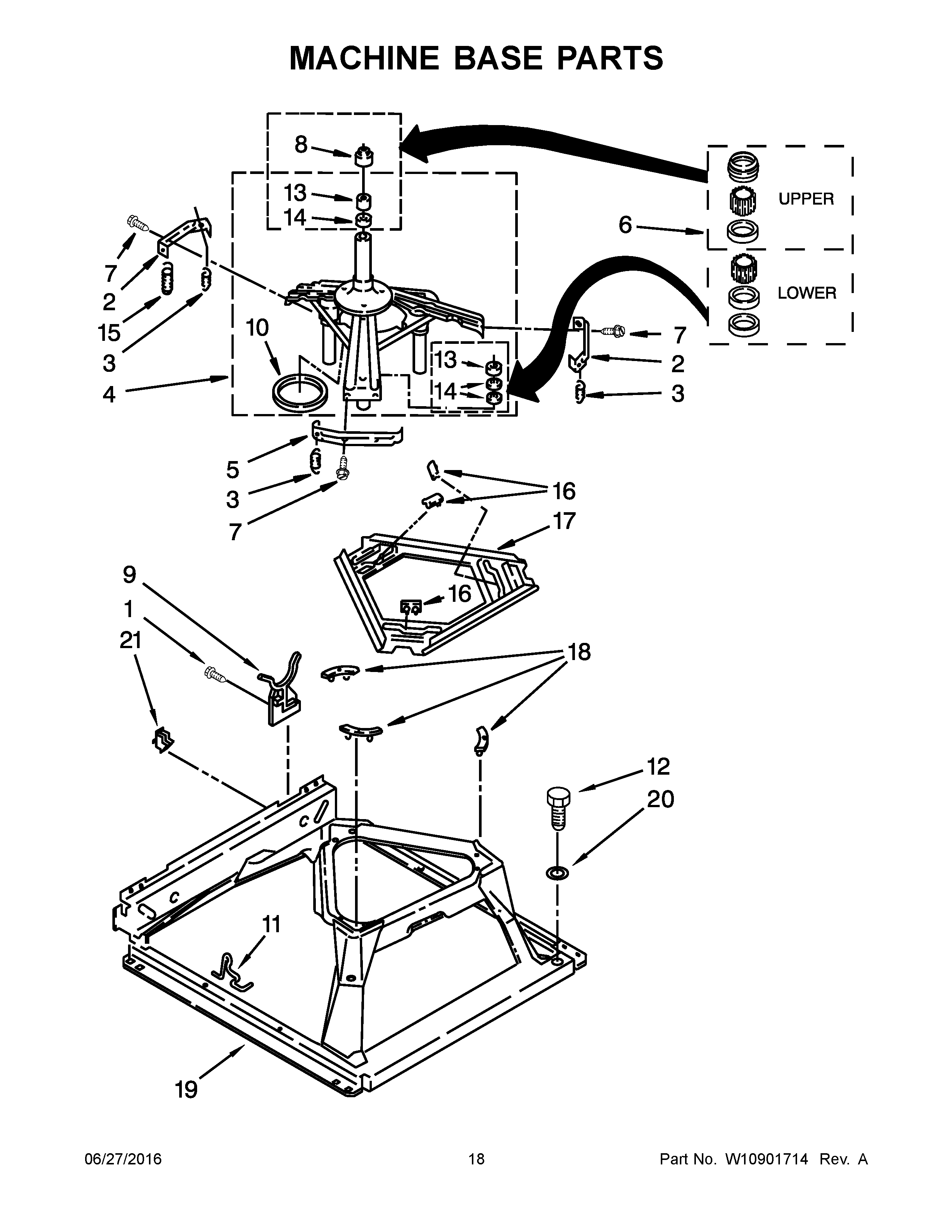 Machine base parts