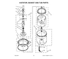 Whirlpool 7MWET3300EQ1 agitator, basket and tub parts diagram