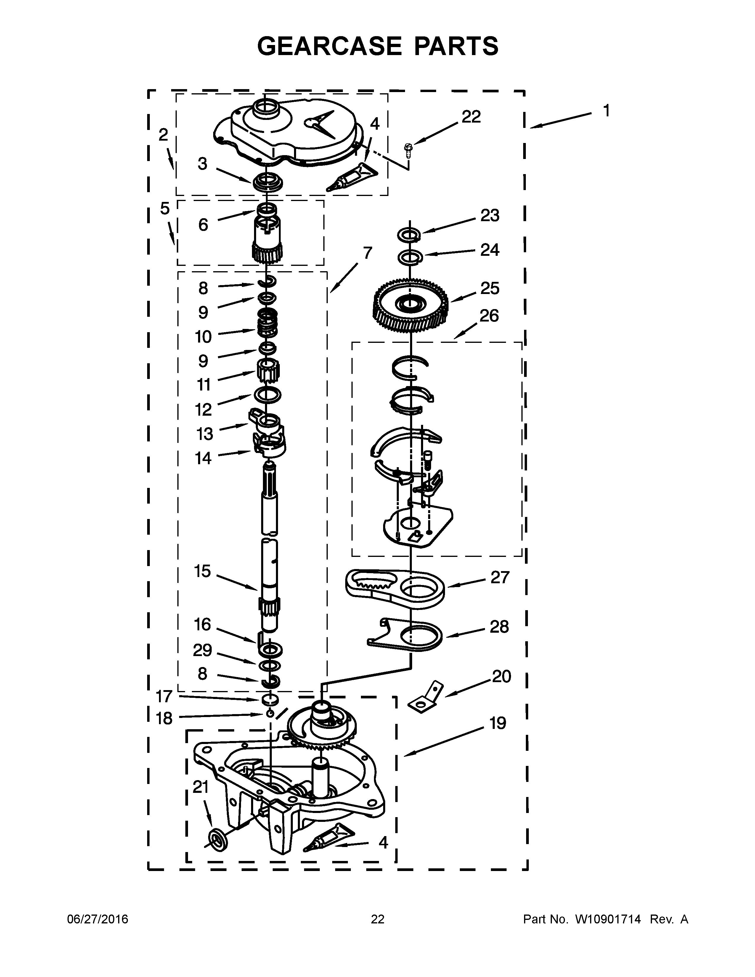 Gearcase parts
