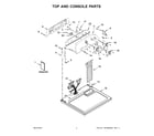 Whirlpool WGD4810EW2 top and console parts diagram