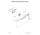 Maytag MDB8979SFZ0 control panel and latch parts diagram