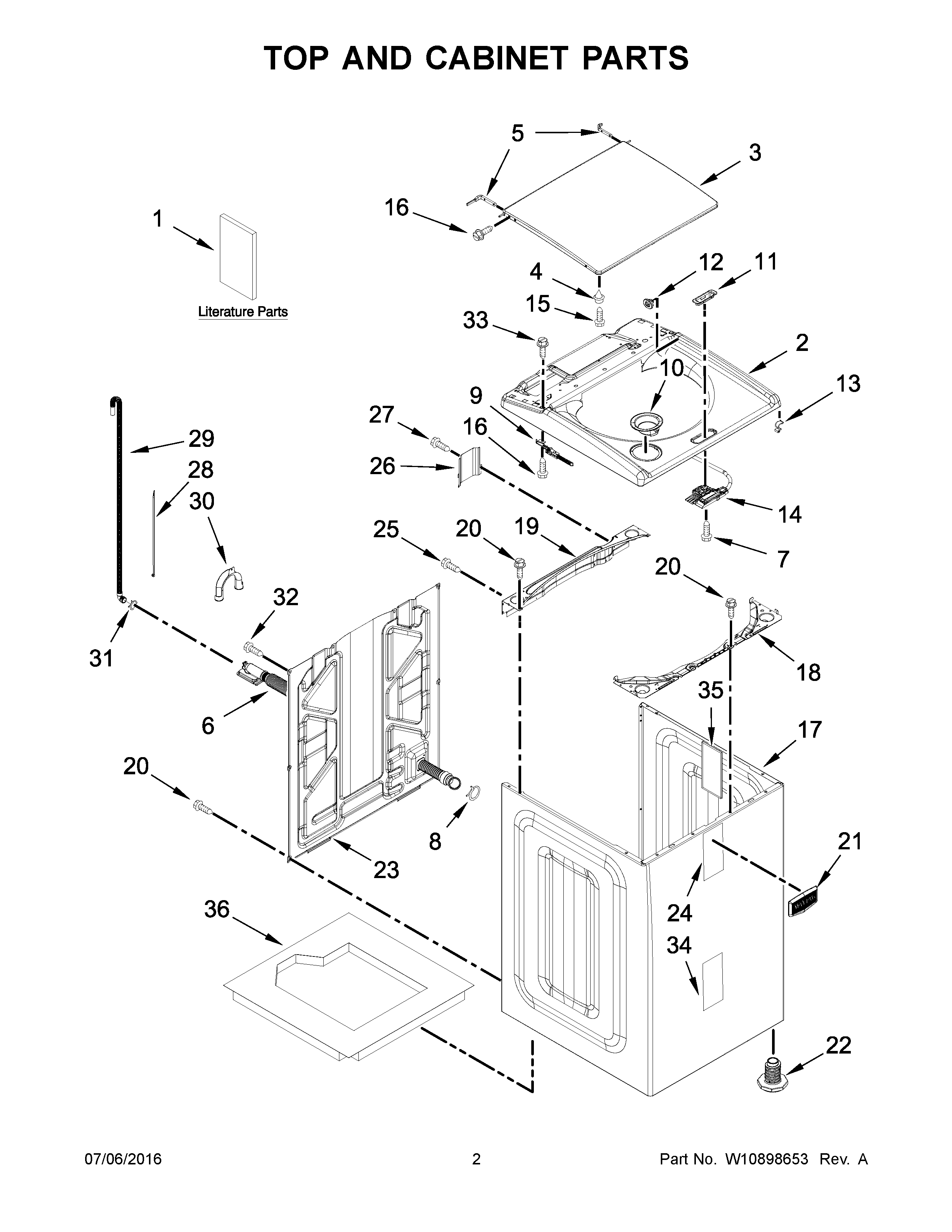 TOP AND CABINET PARTS