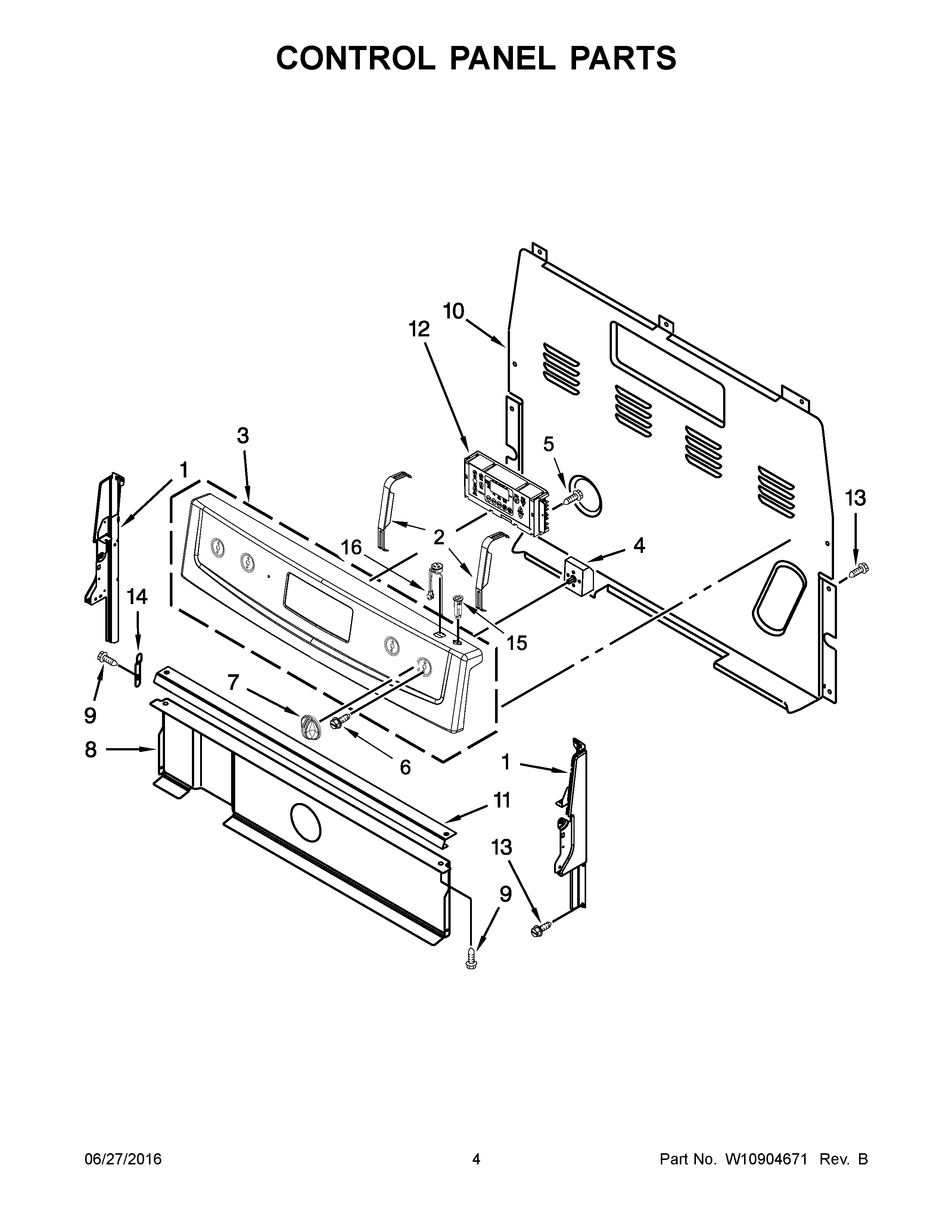 Control panel parts