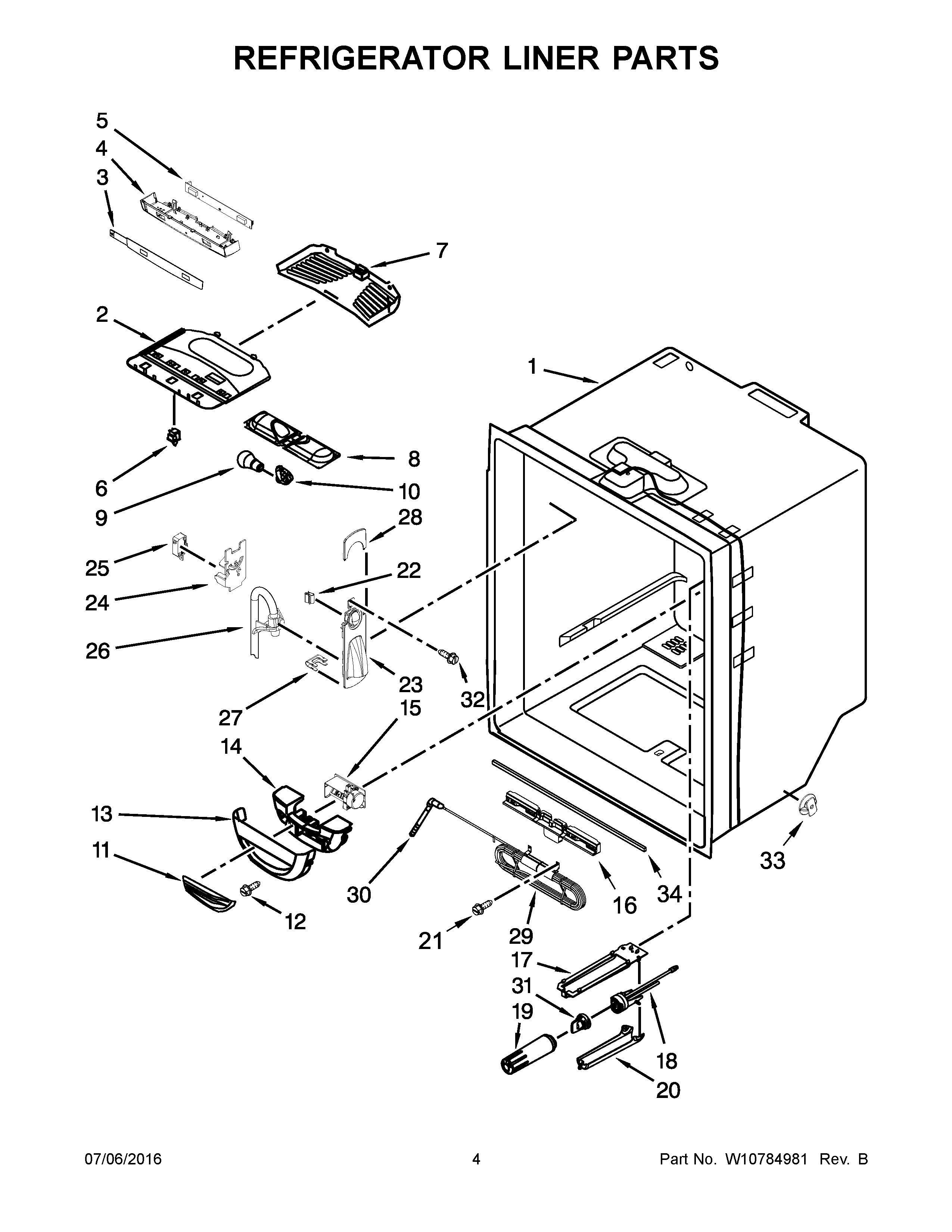 REFRIGERATOR LINER PARTS