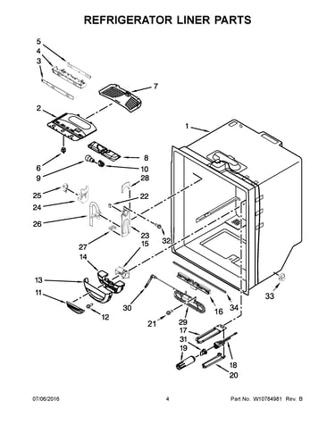Refrigerator liner parts