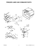 Freezer liner and icemaker parts