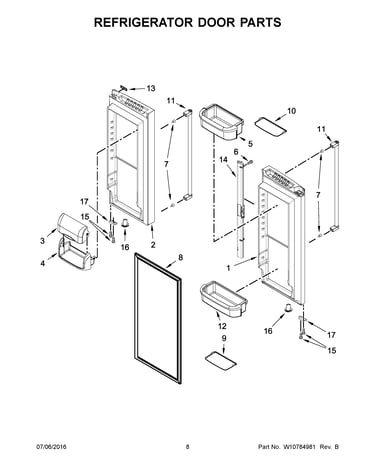 Refrigerator door parts