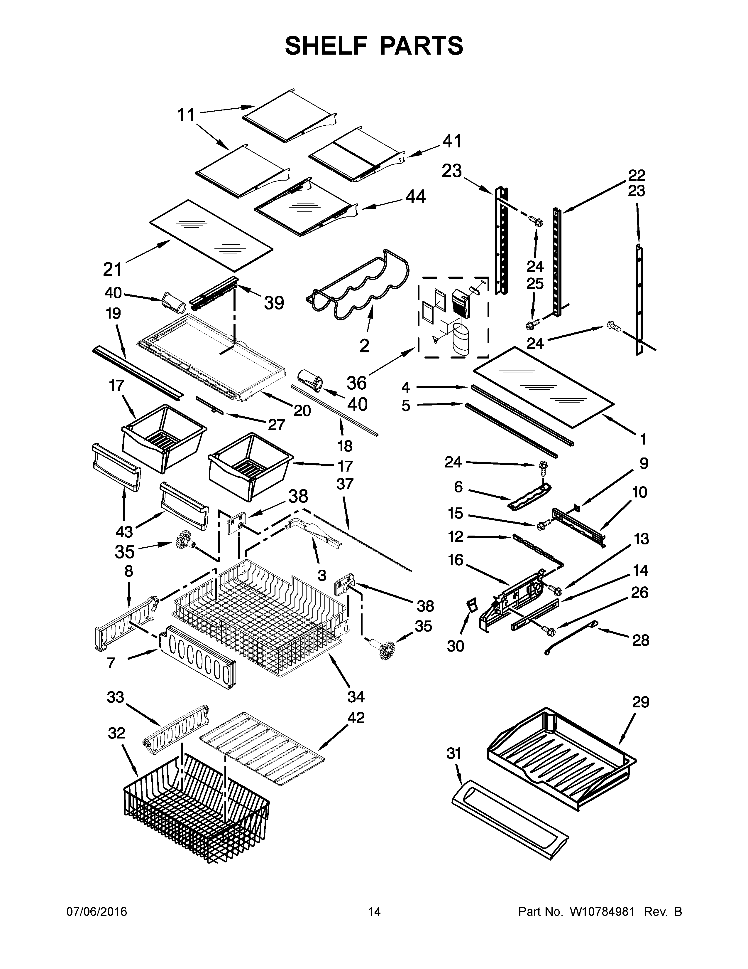 Shelf parts