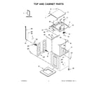 Whirlpool WTW7000DW1 top and cabinet parts diagram