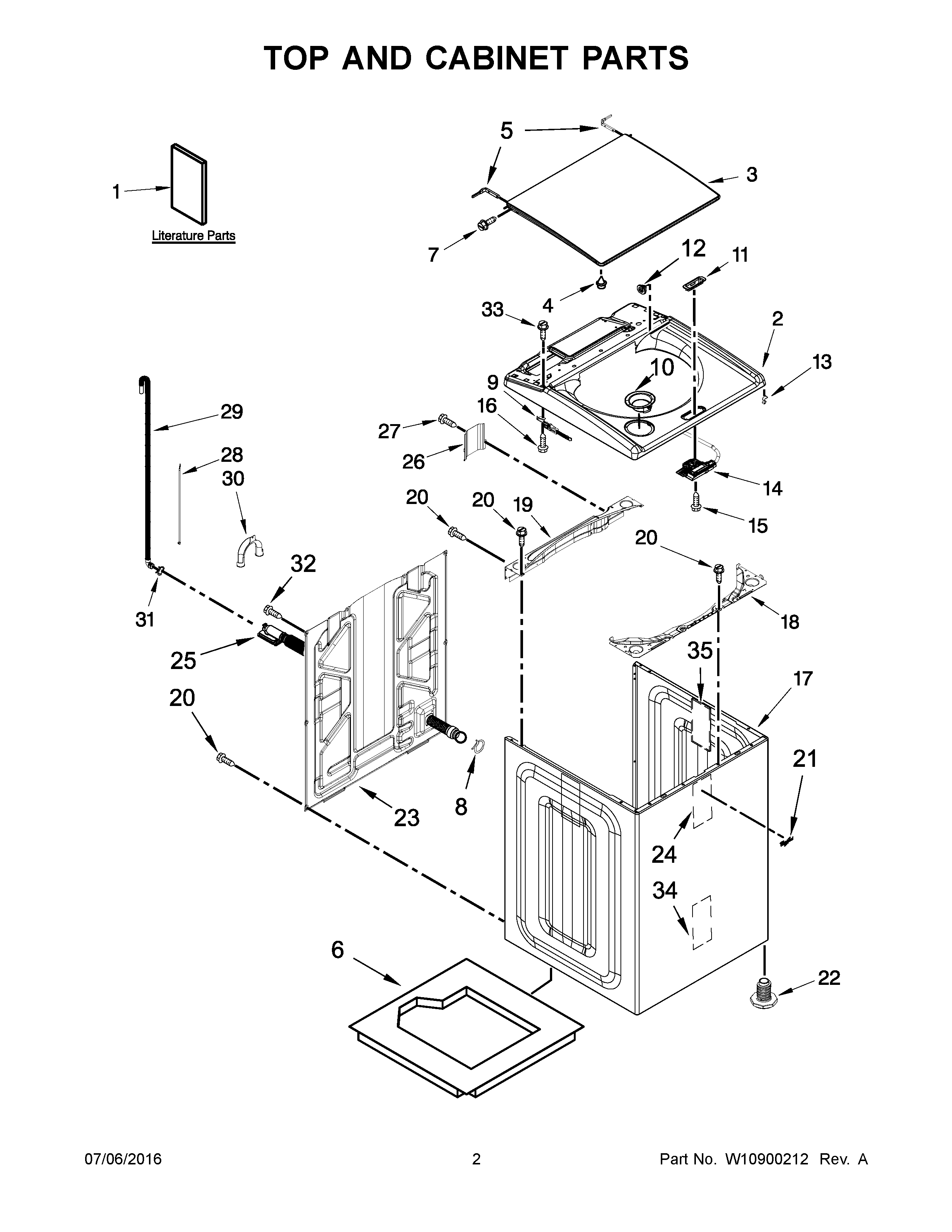 Top and cabinet parts