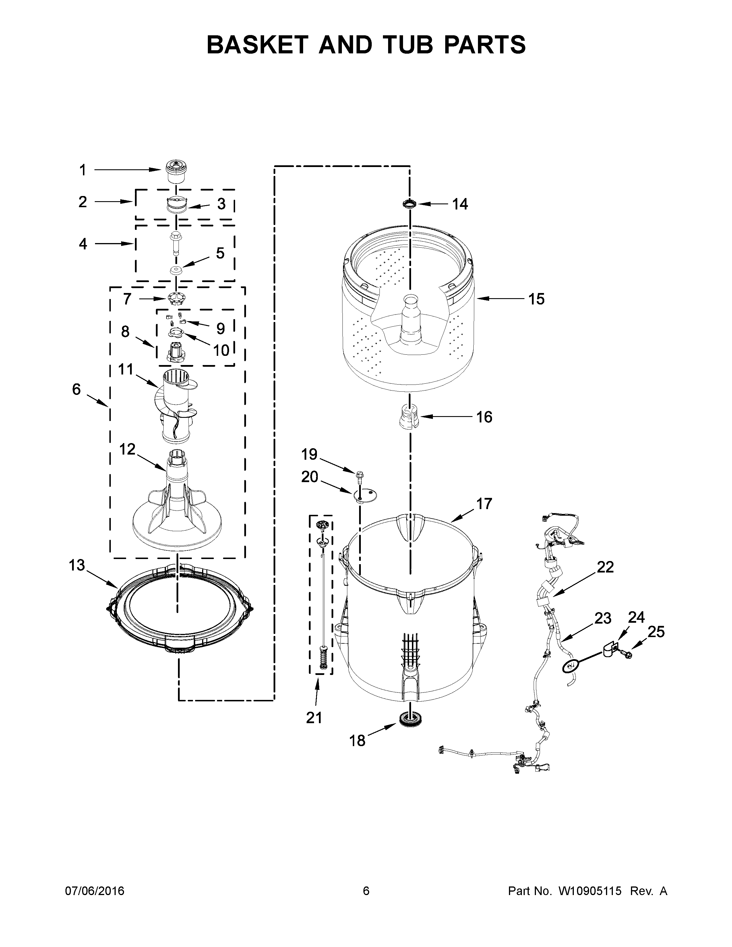 Basket and tub parts