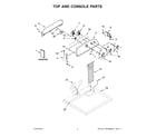 Whirlpool 7MWGD1860EM0 top and console parts diagram