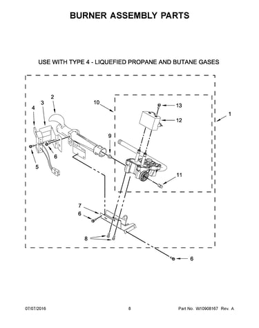 Burner assembly parts