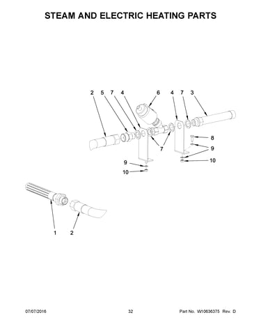 Steam and electric heating parts