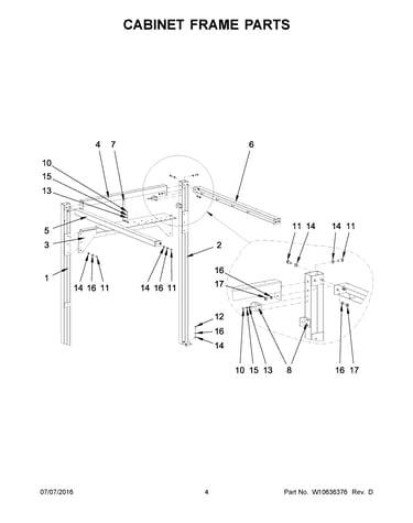 Cabinet frame parts