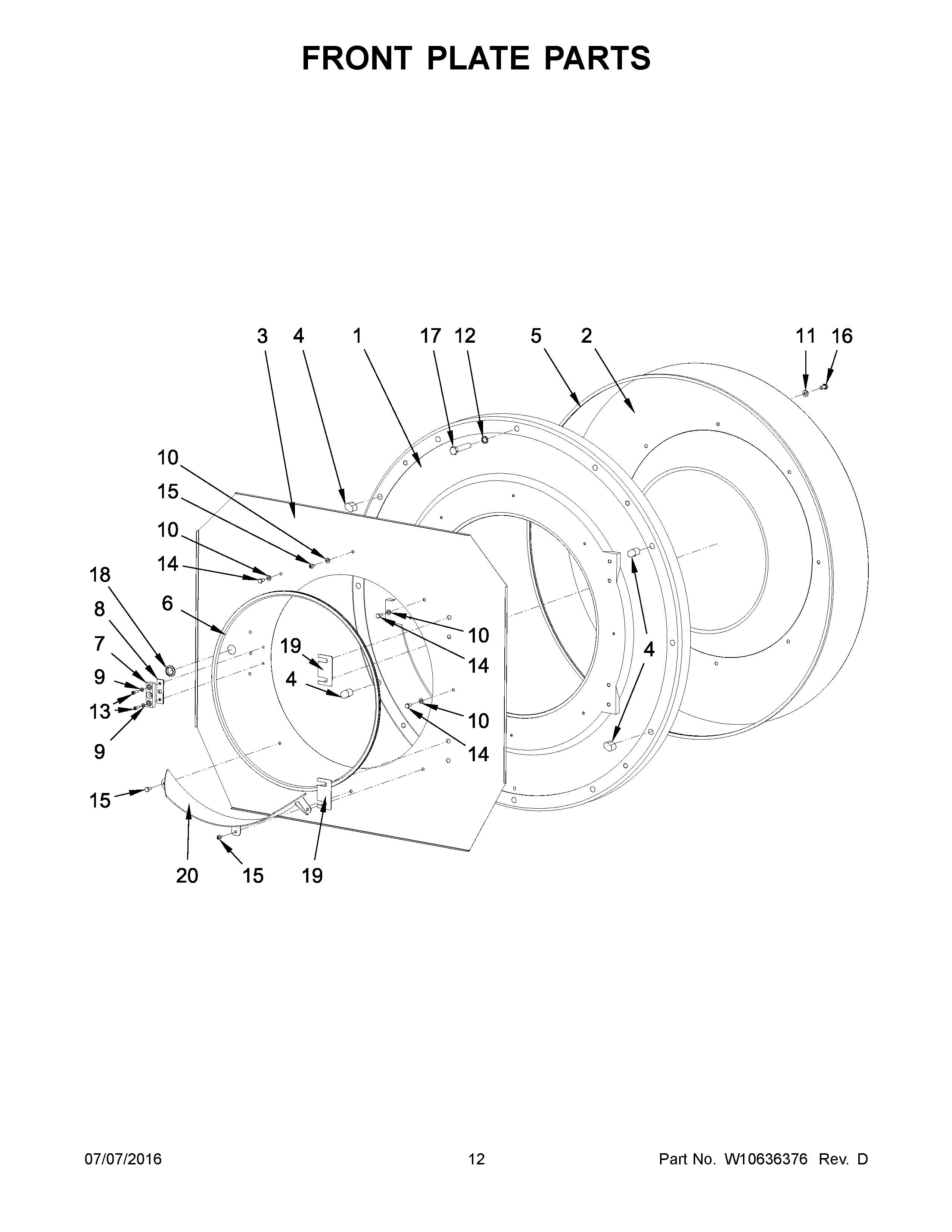 Front plate parts