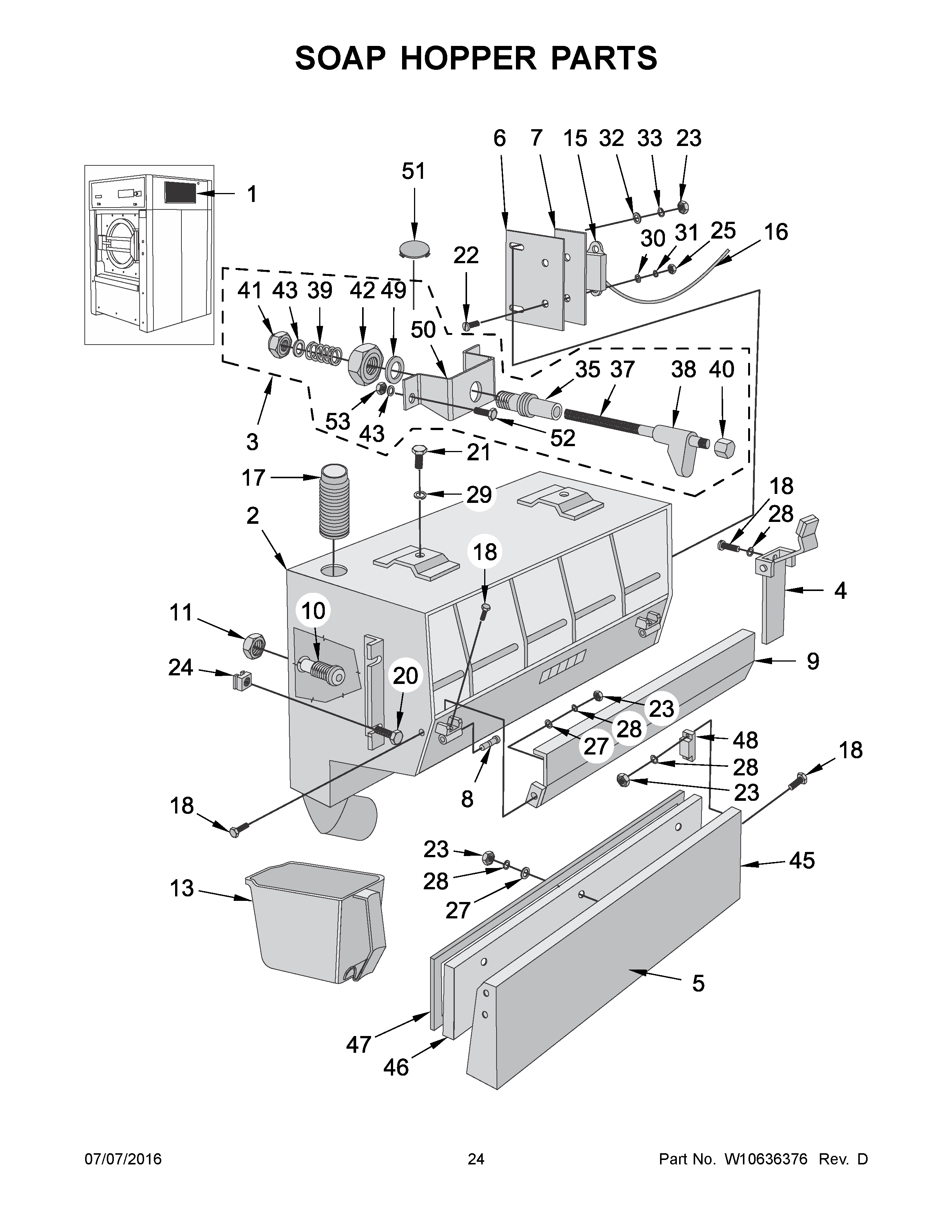 Soap hopper parts