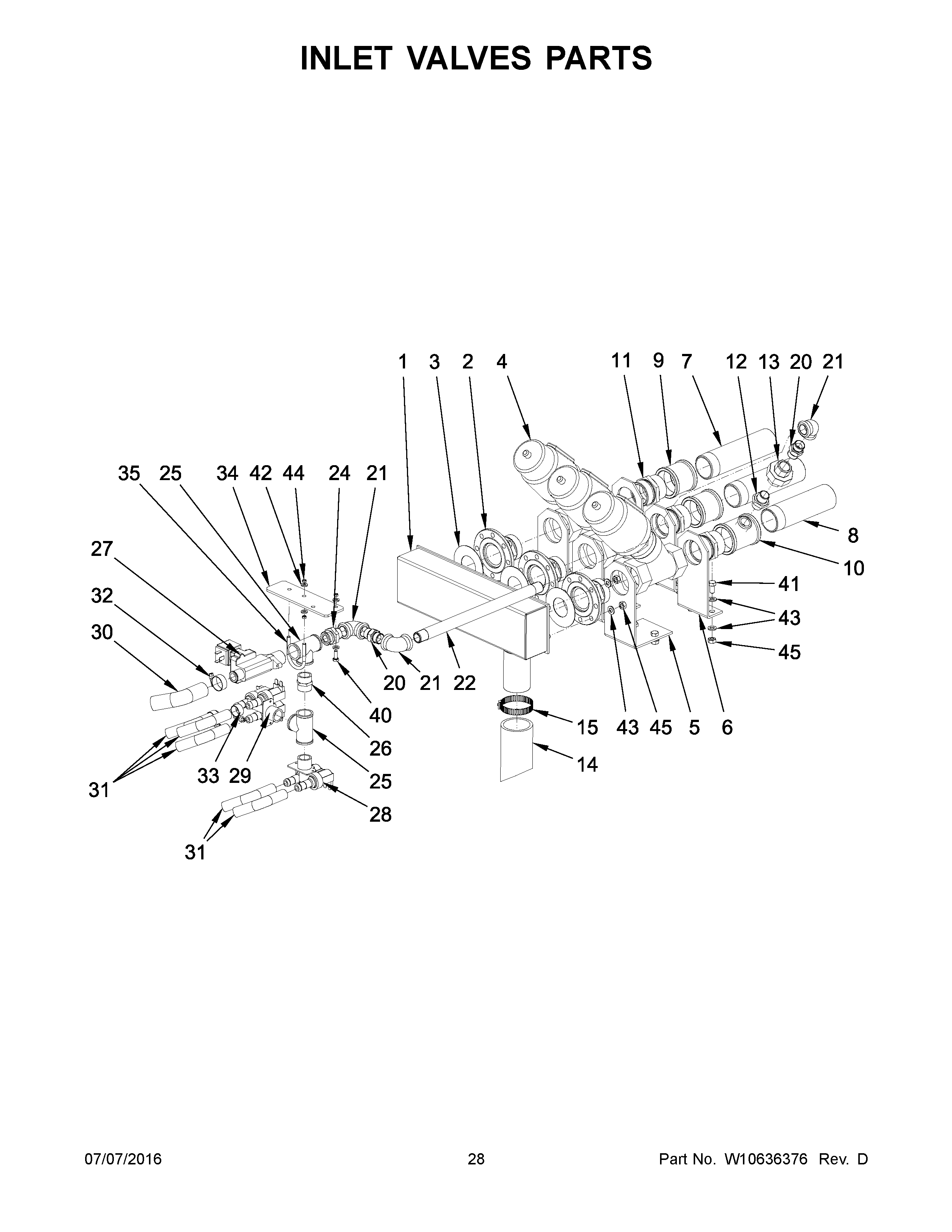 Inlet valves parts
