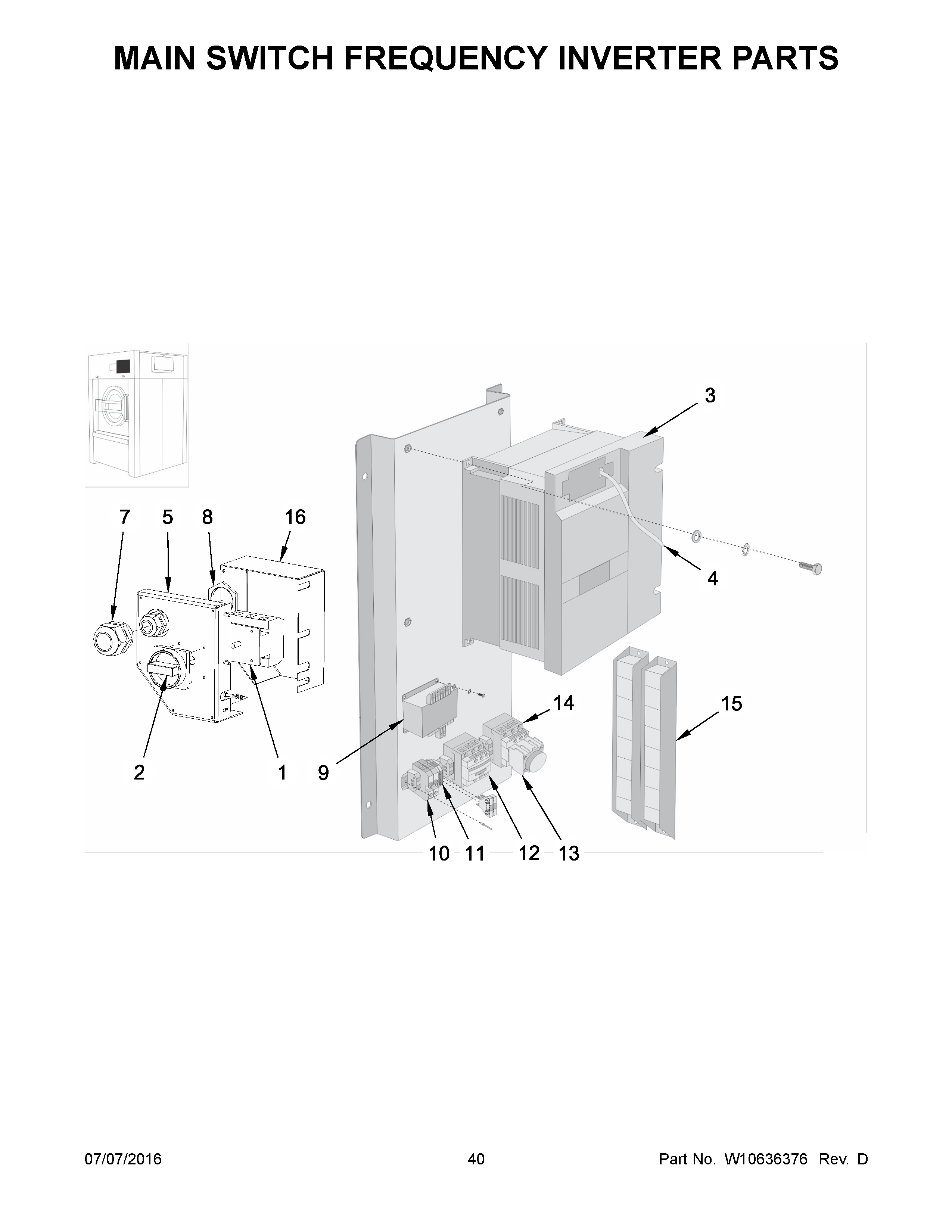 Main switch frequency inverter parts