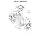 Maytag MHW3505FW0 top and cabinet parts diagram