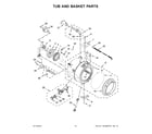 Maytag MHW3505FW0 tub and basket parts diagram