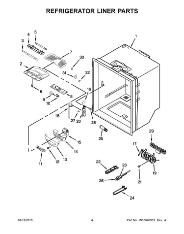 Refrigerator liner parts