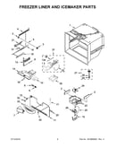 Freezer liner and icemaker parts
