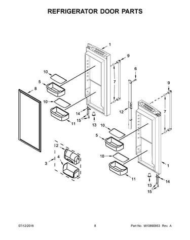 Refrigerator door parts