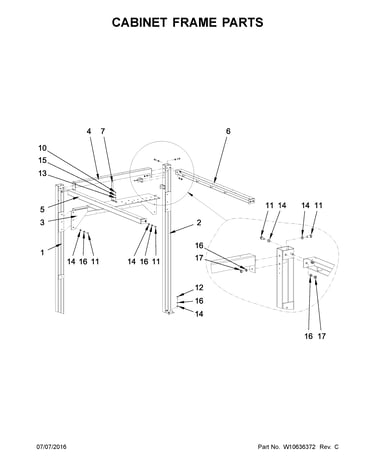 Cabinet frame parts