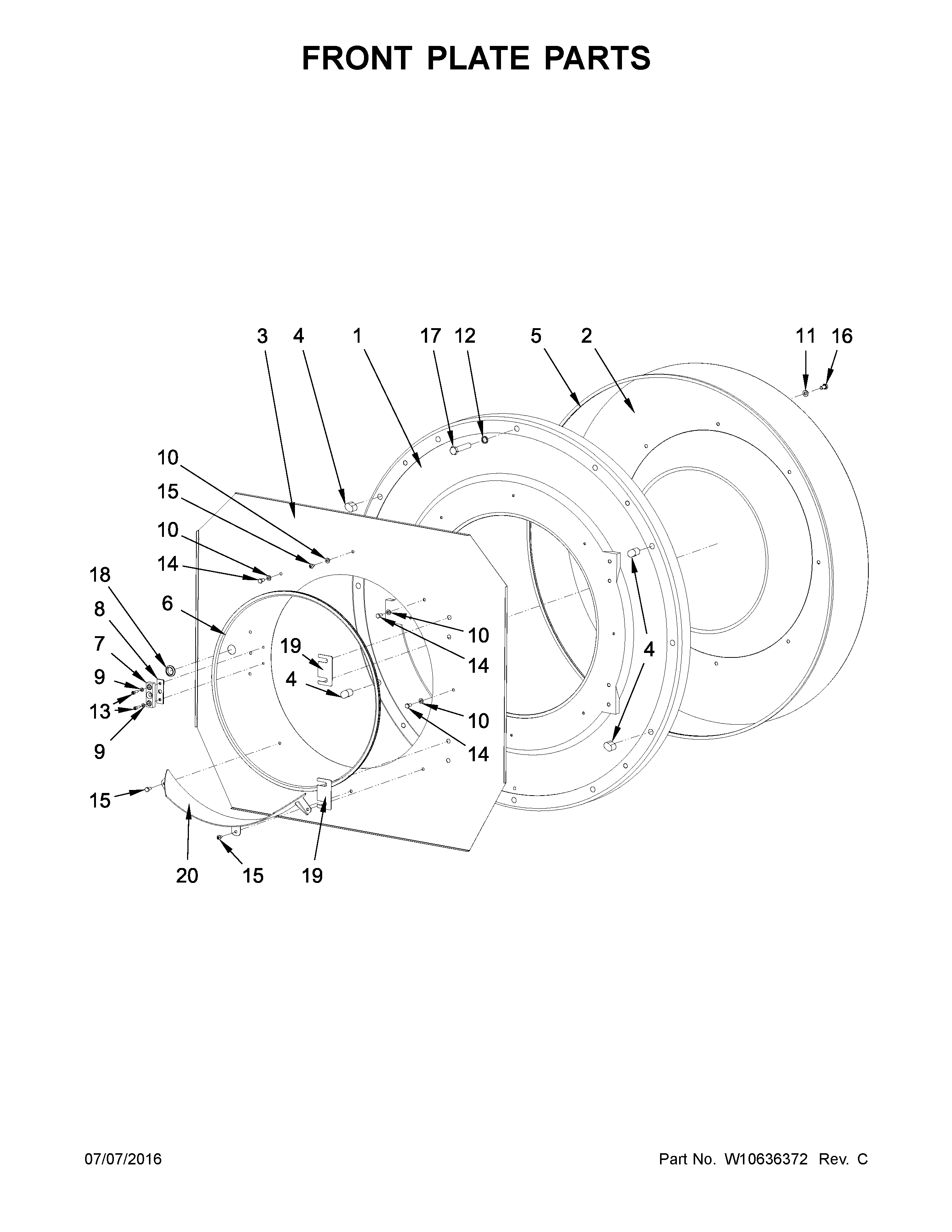 Front plate parts