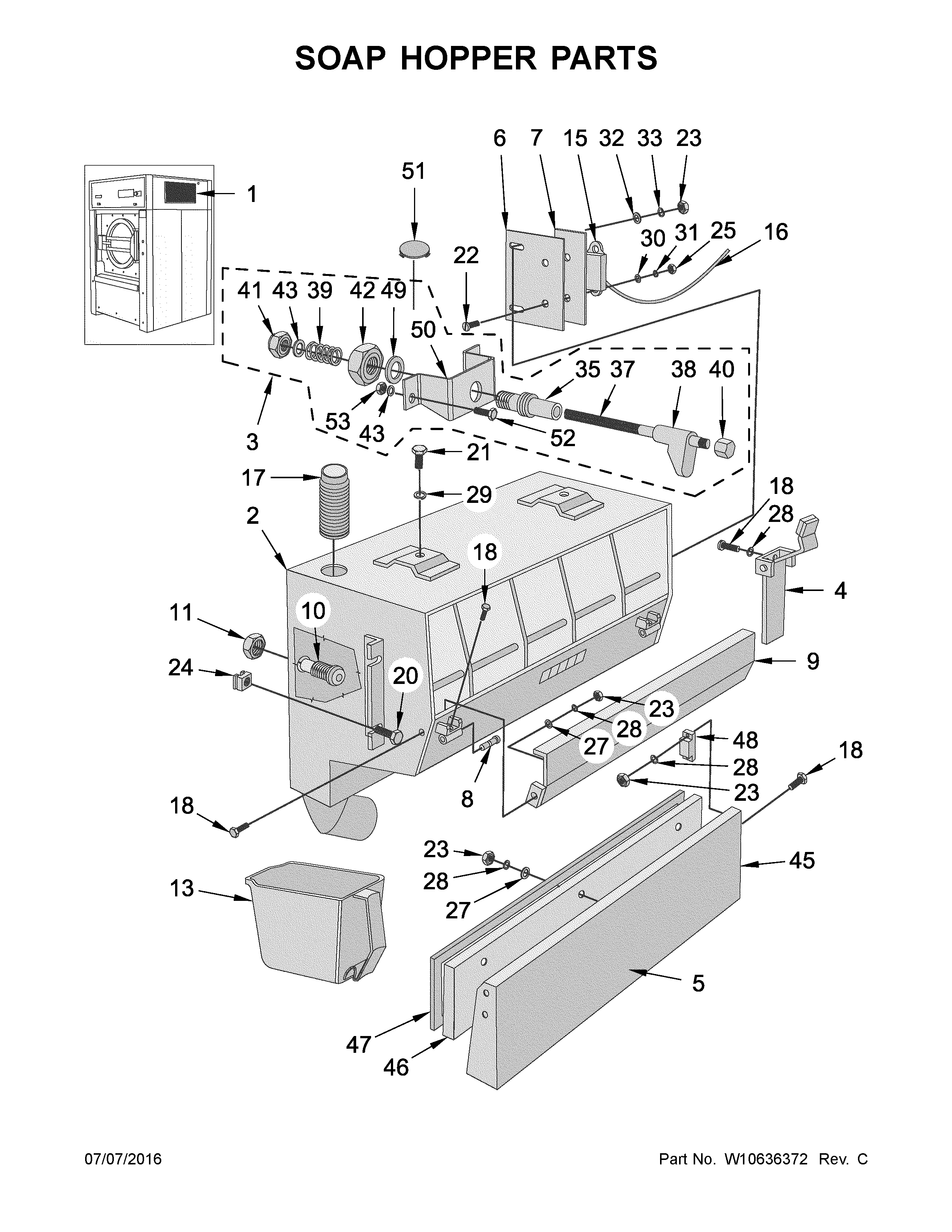 Soap hopper parts