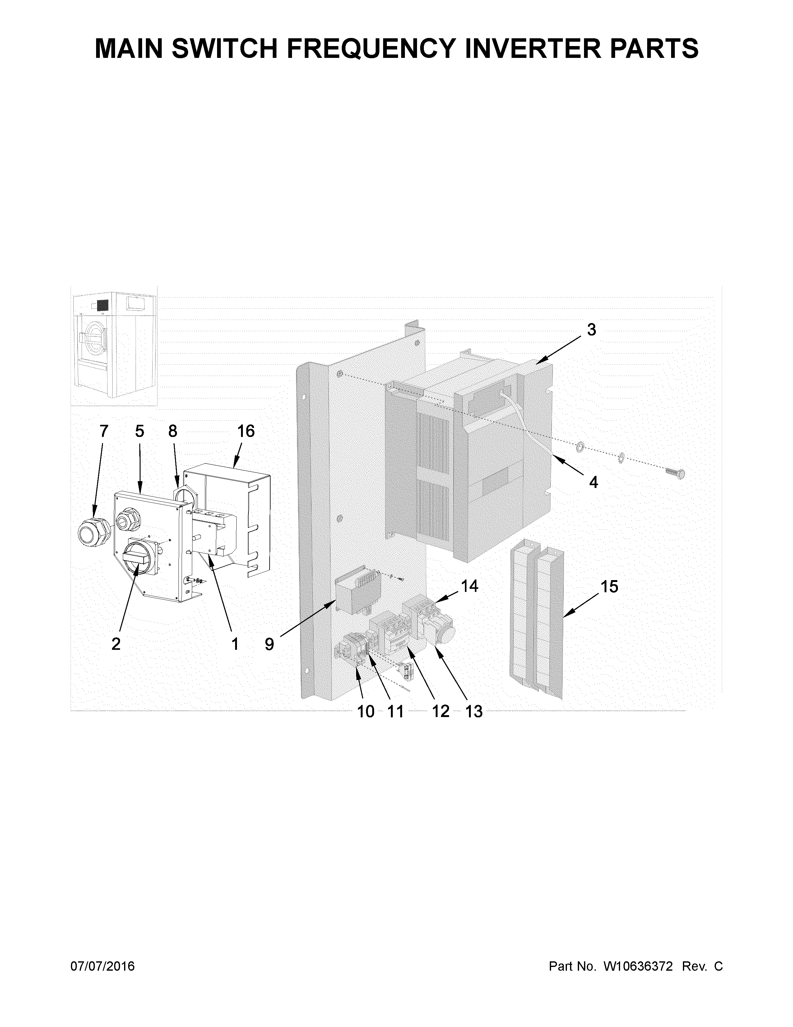 Main switch frequency inverter parts