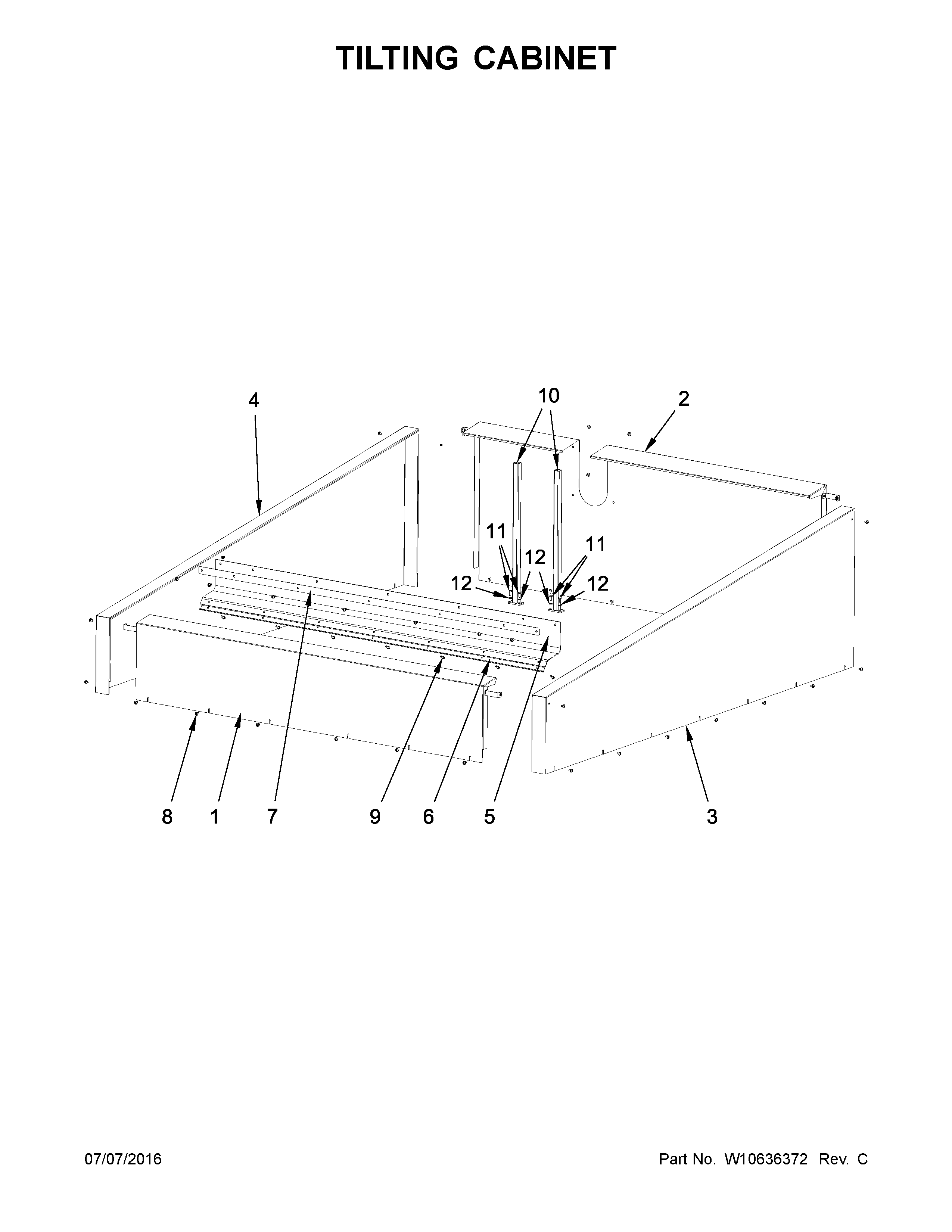 Tilting cabinet