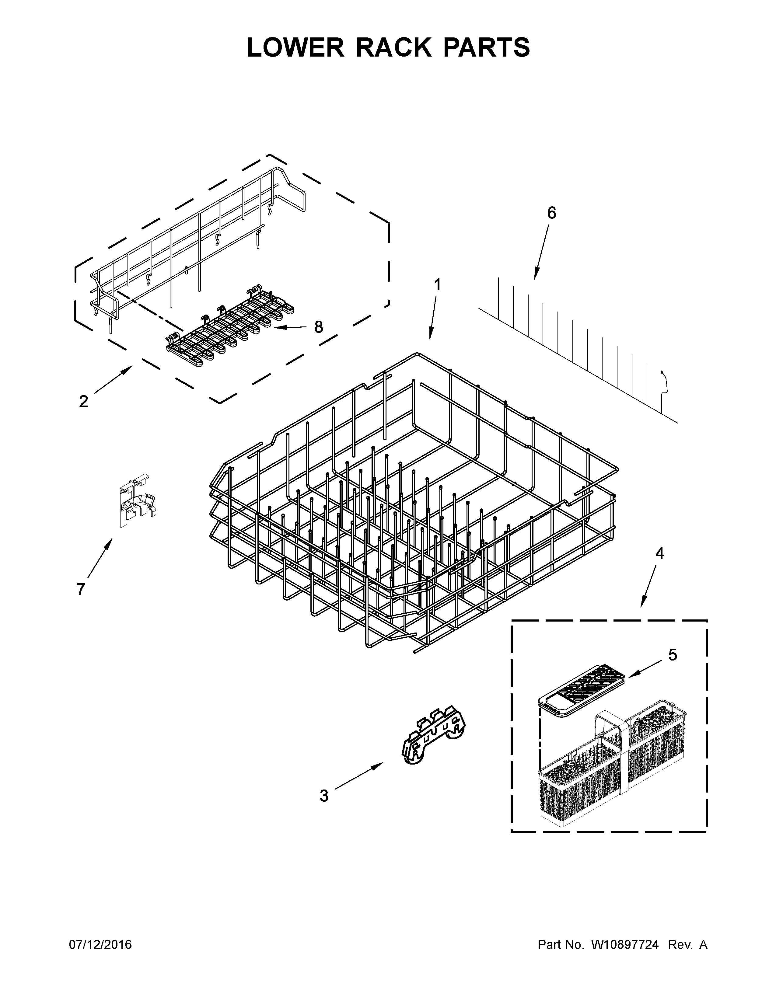 Lower rack parts