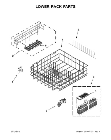 Lower rack parts