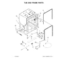 Maytag MDB4949SDE3 tub and frame parts diagram