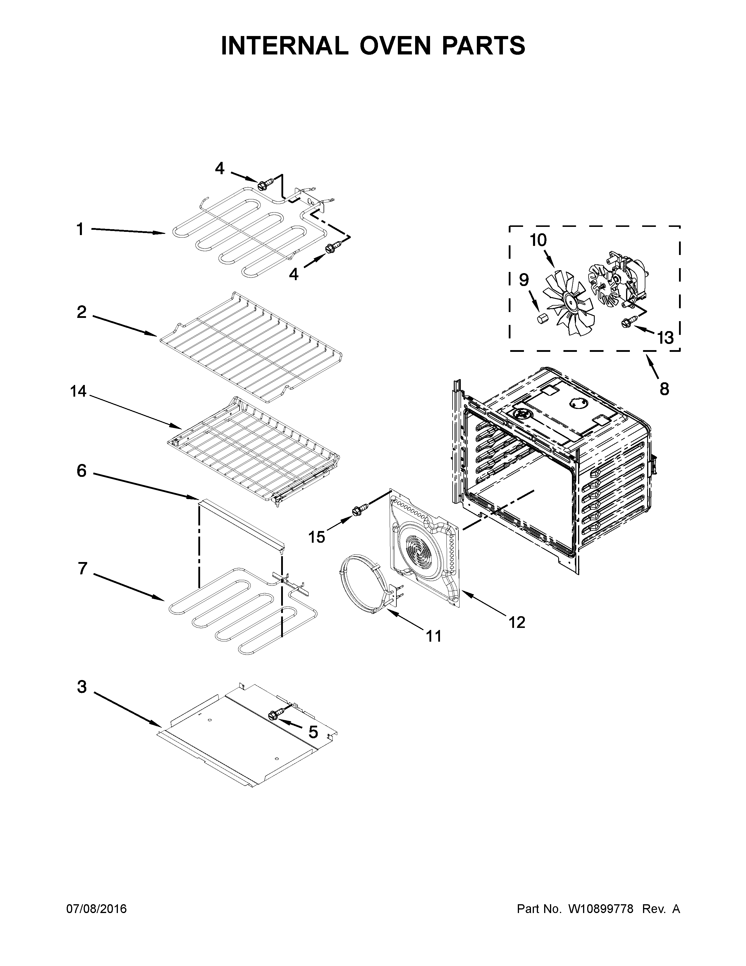Internal oven parts