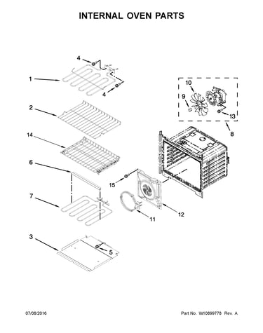 Internal oven parts