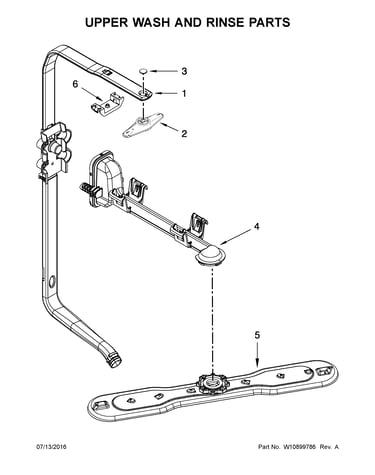 Upper wash and rinse parts