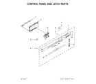 Maytag MDB8959SFE2 control panel and latch parts diagram